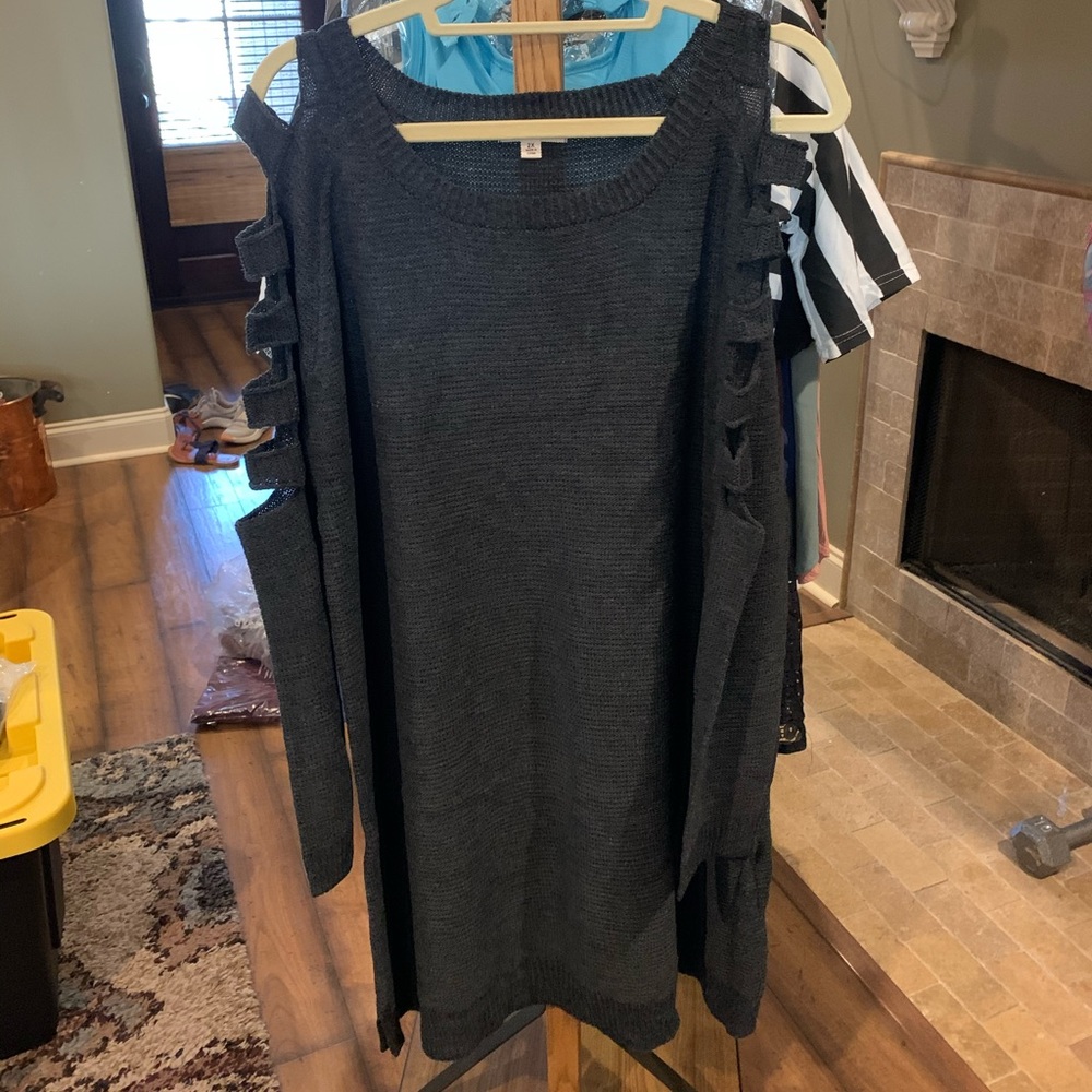 Plus size grey sweaters